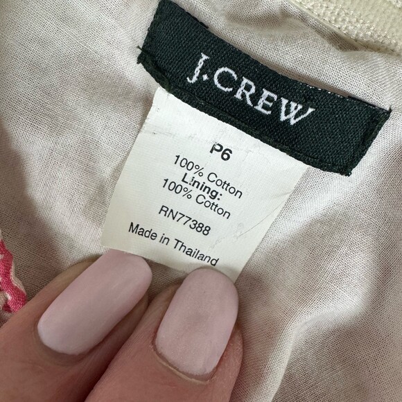 Y2K J. Crew Strapless Empire Waist Pink White Dress Cocktail Resort 6P - Picture 7 of 10